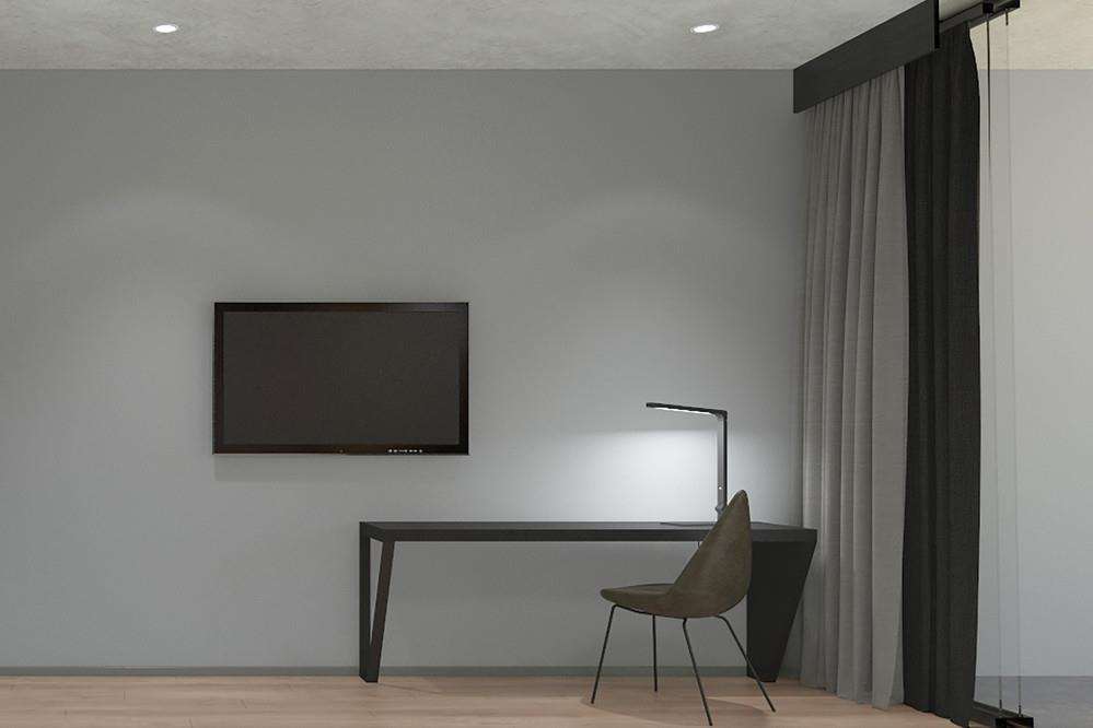 克雷斯托布鲁克文森特酒店 布里斯班 客房 照片 A room with a TV, a chair, a table, a curtain, and a lamp