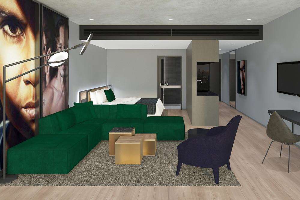 克雷斯托布鲁克文森特酒店 布里斯班 客房 照片 3D interior rendering